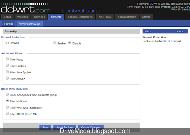 Modificamos el firewall de ddwrt Modificamos el firewall de ddwrt