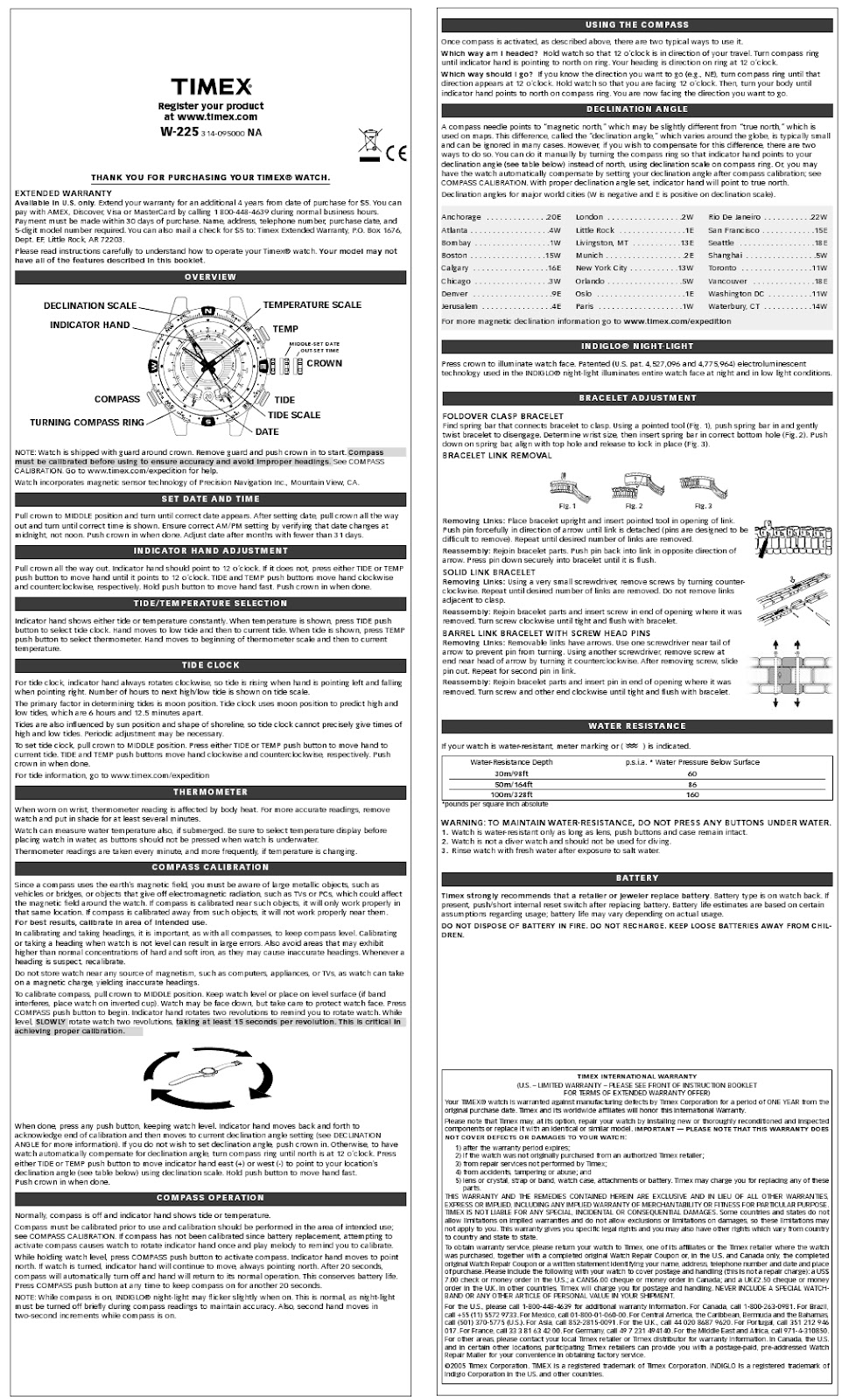 timex expedition инструкция