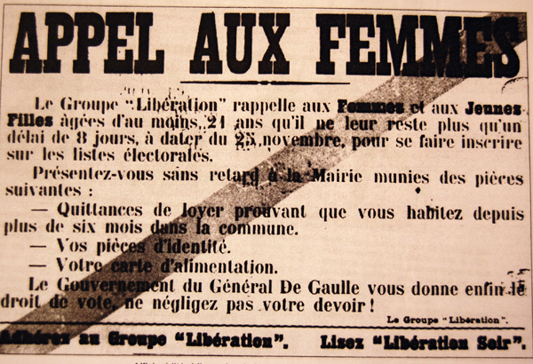 29 avril 1945: vote des femmes