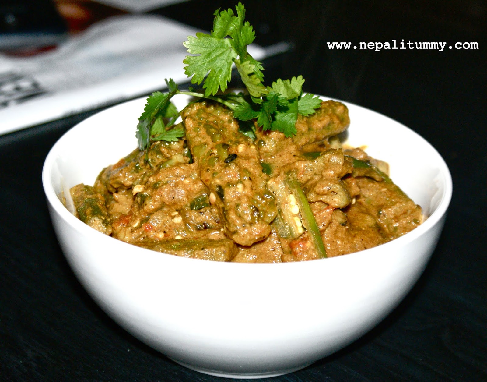 Nepali Tummy!! Bitter MelonOkra in Sesame Sauce (BhindiKarela Curry)!!