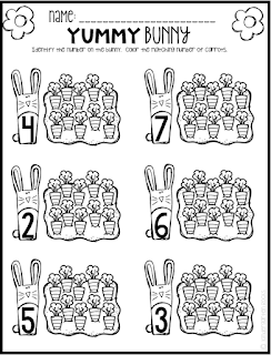 Spring math and literacy printables and worksheets for preschool