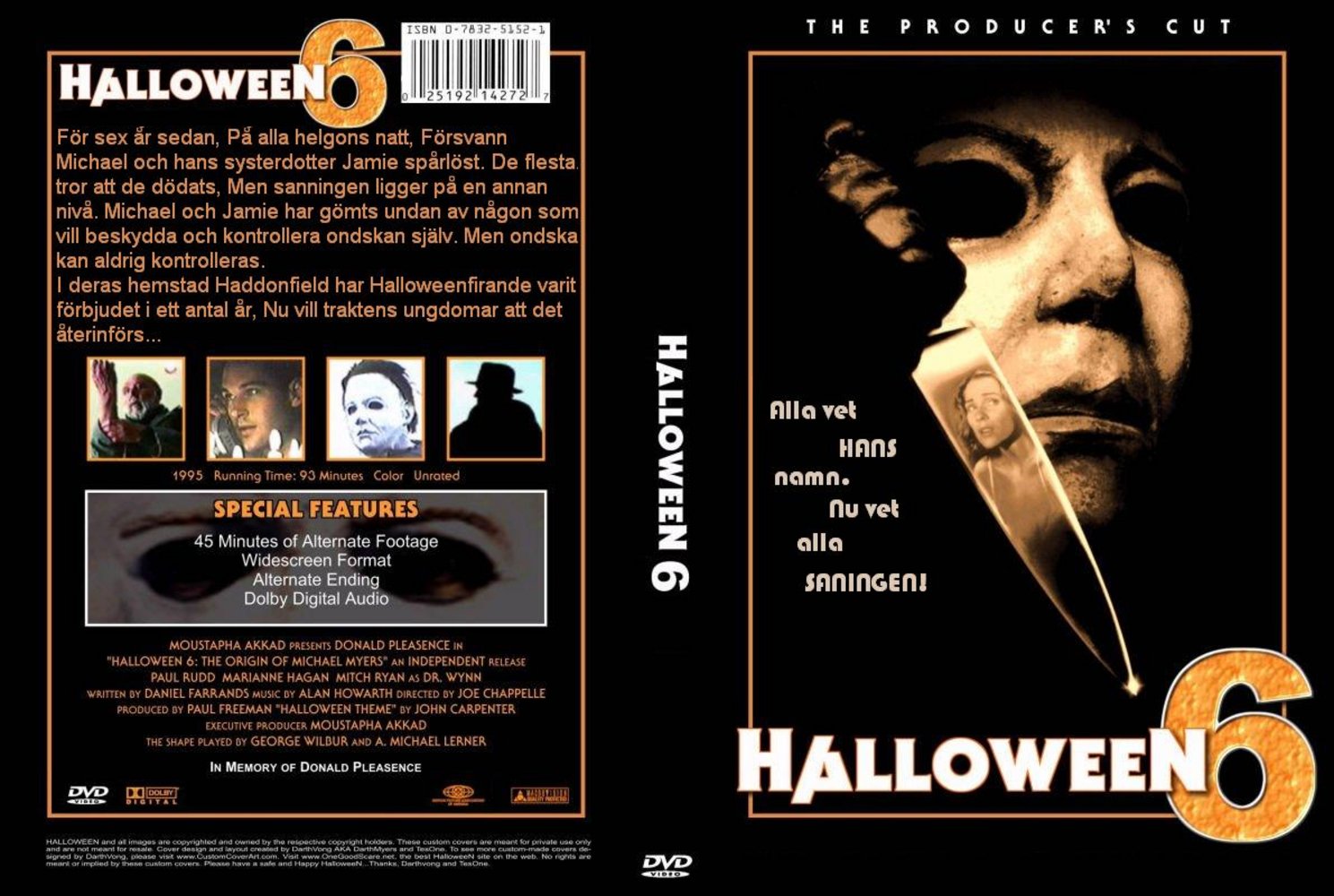 The Horrors of Halloween HALLOWEEN 6 THE CURSE OF MICHAEL MYERS (1995) VHS, DVD and Bluray Covers