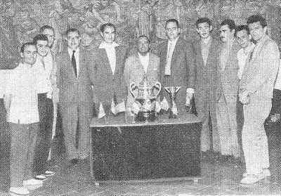 ajedrecistas participantes y organizadores del V Torneo Internacional de Tarragona 1960