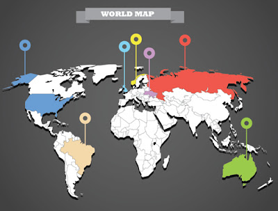 World Map with Infographic vector