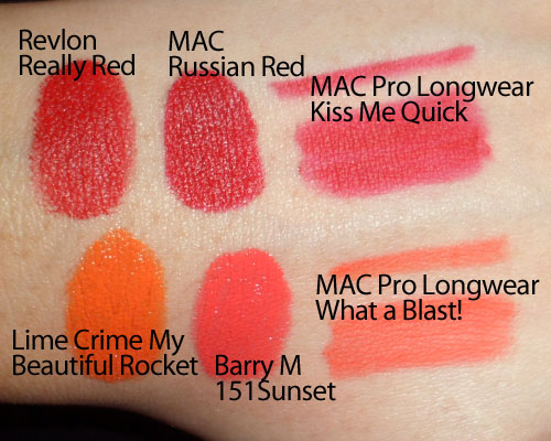 The Makeup Box: MAC Pro Longwear Lip Pencil Swatches and Review: Kiss Me and What A Blast!