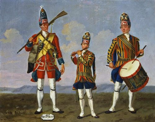 49th Regiment of Foot, and Fifer and Drummer, Foot Guards, Grenadier, 1751