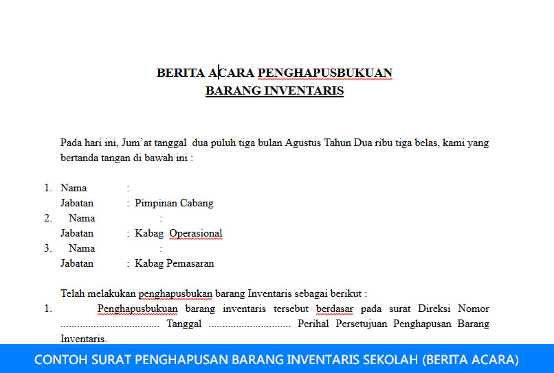 Contoh Surat Penghapusan Piutang Tak Tertagih