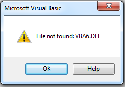 vba6 dll not found access