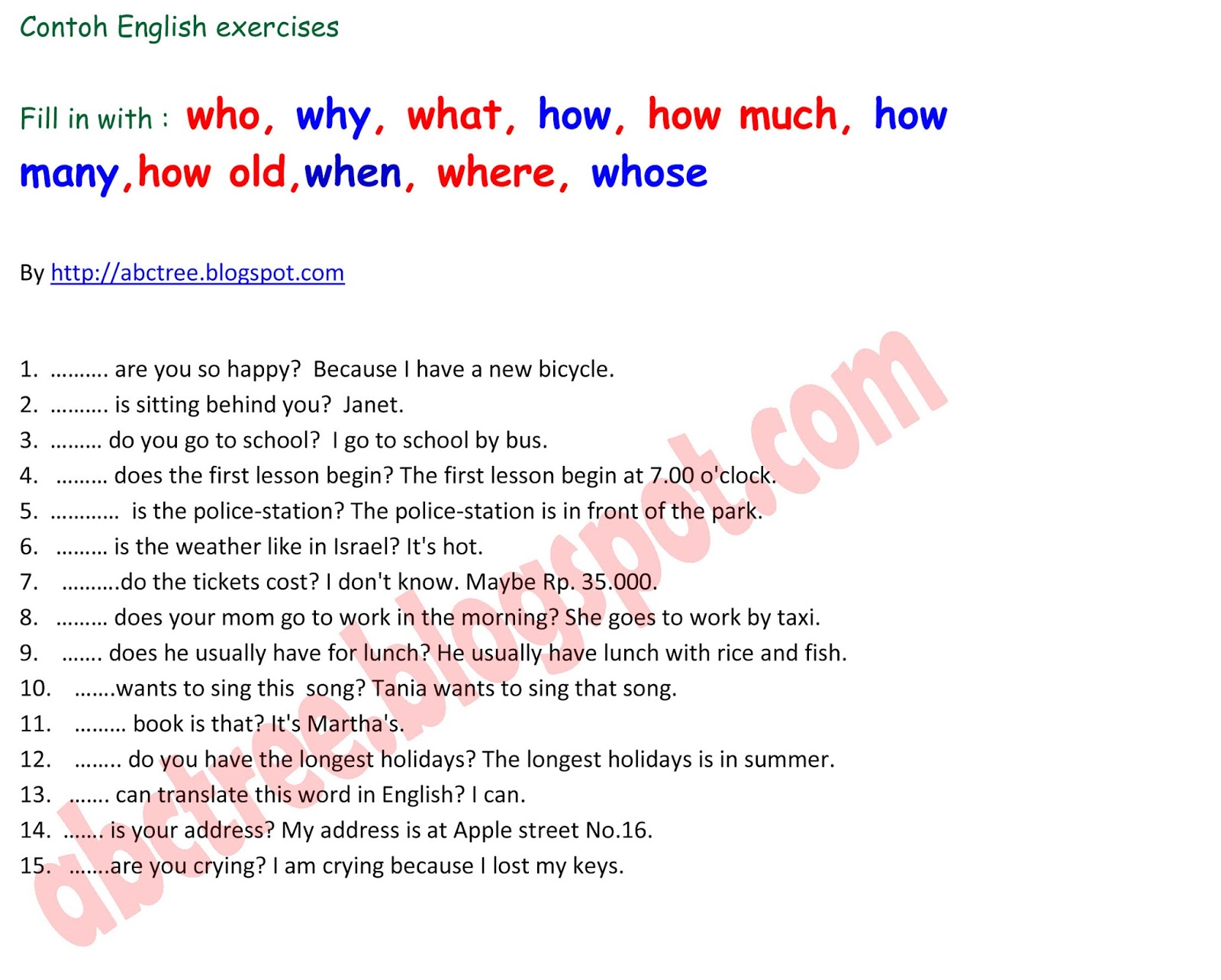 Contoh Soal Question Word Kumpulan Soal Pelajaran 2