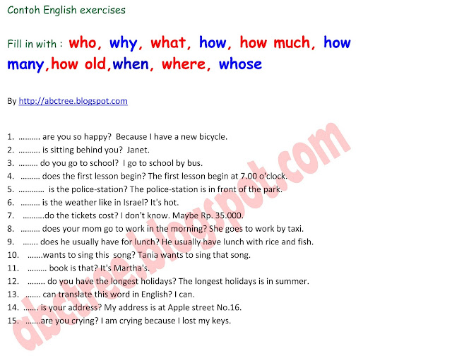 Contoh Soal Question Word