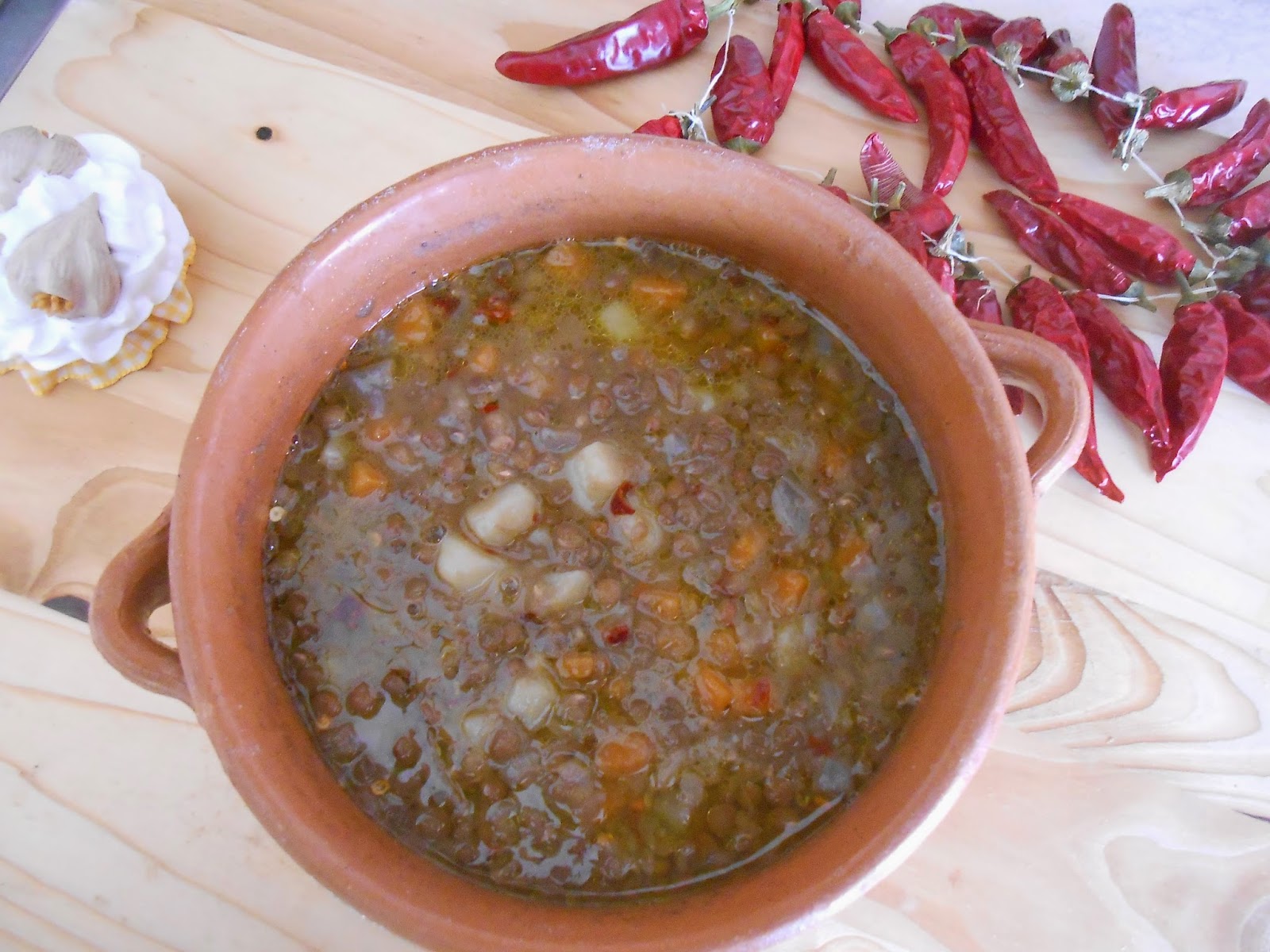 zuppa di lenticchia con patate e zucca