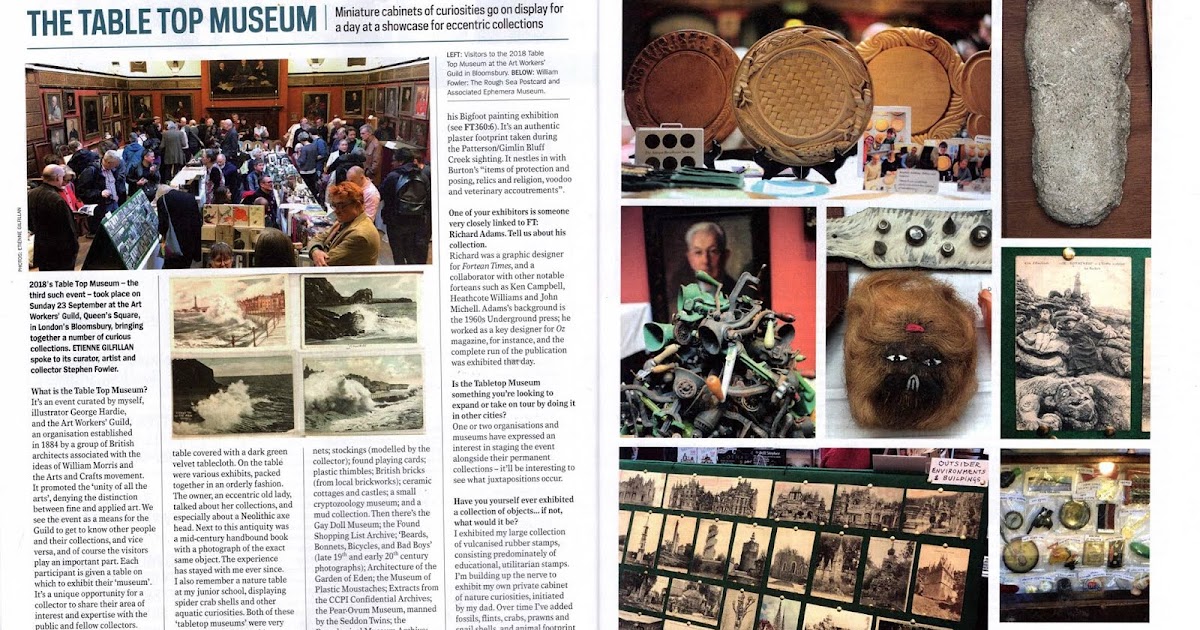 Stephen Fowler Table Top Museum at the Art Workers Guild 2019