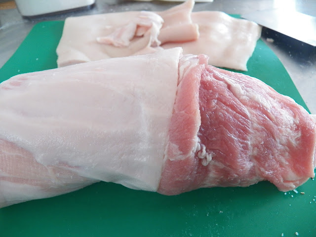 Fresh Side Pork, rolled up for Rullepølse