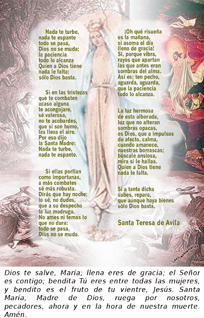 Resultado de imagen para oracion santa teresa de avila nada te turbe