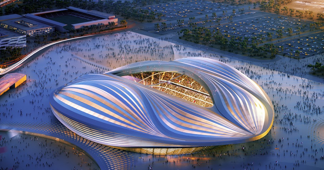 Neo Futuristic Architecture Qatar World Cup 2022 Stadium. archicture