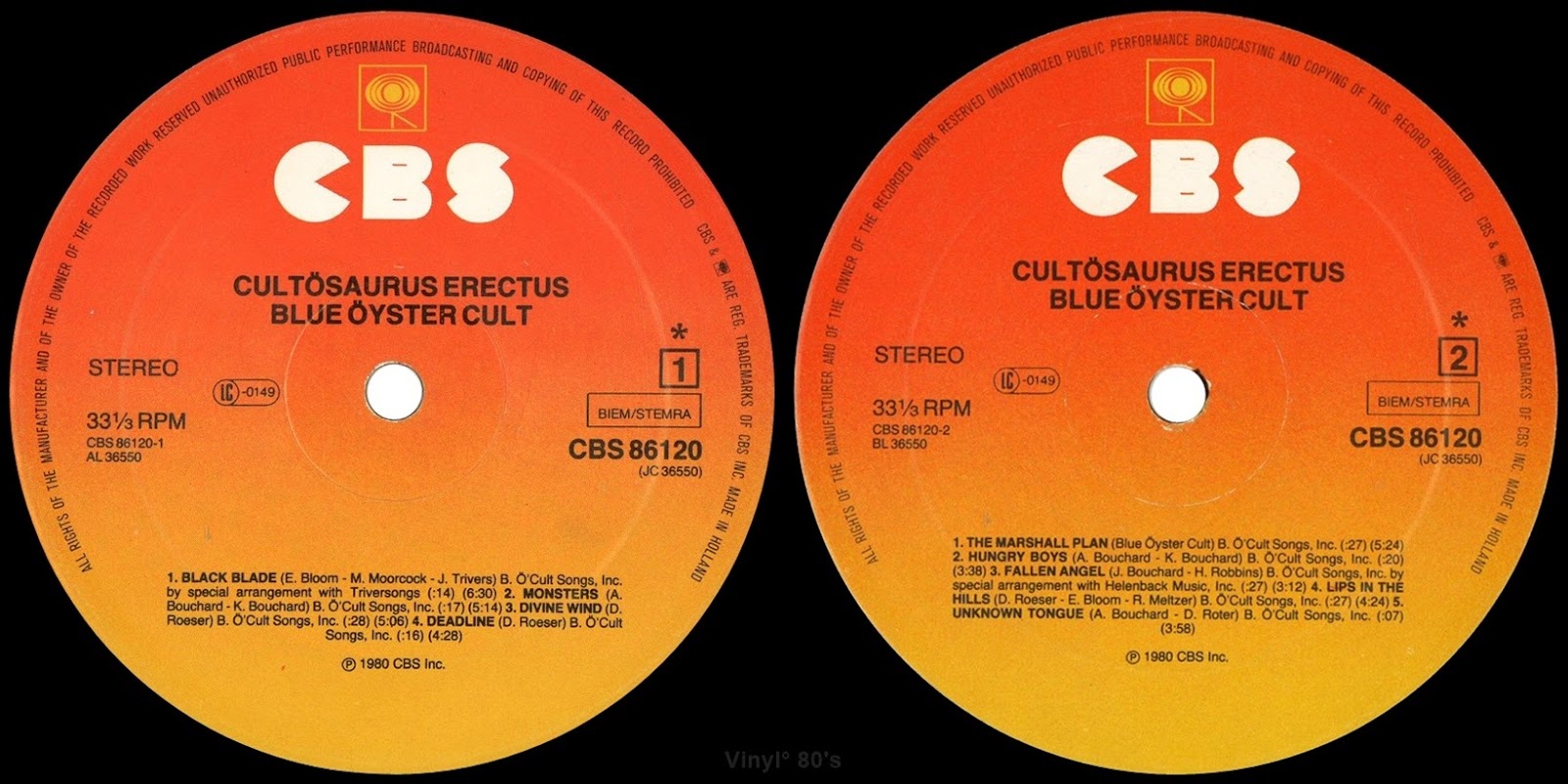 1980 Cultösaurus Erectus Blue Öyster Cult Rockronología