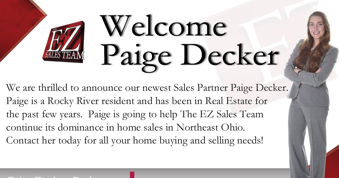 The EZ Sales Team Blog Paige Decker to The EZ Sales Team at