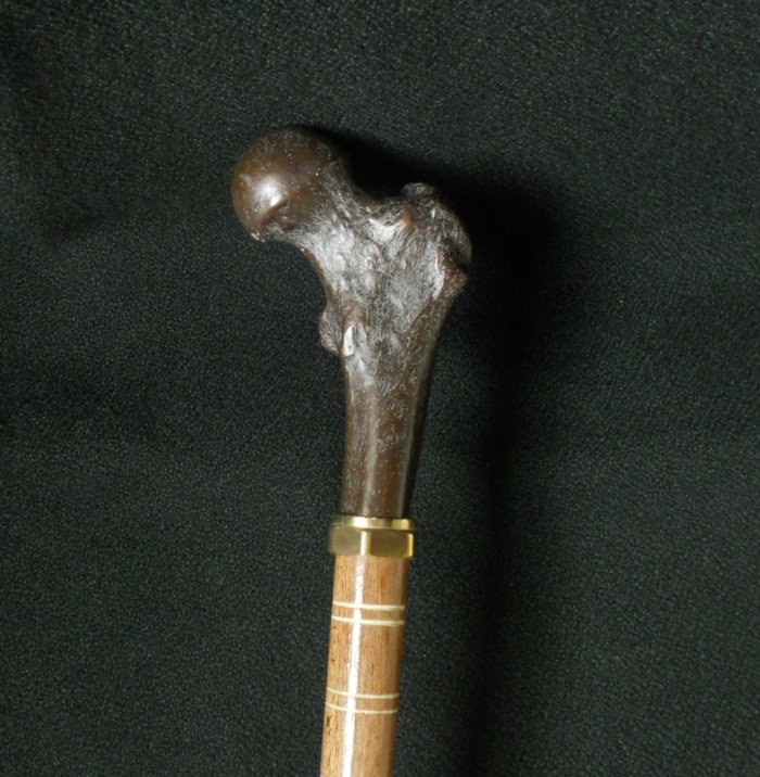 Steampunk Relics Steampunk Cane Walking Stick with Bronze Femur Handle