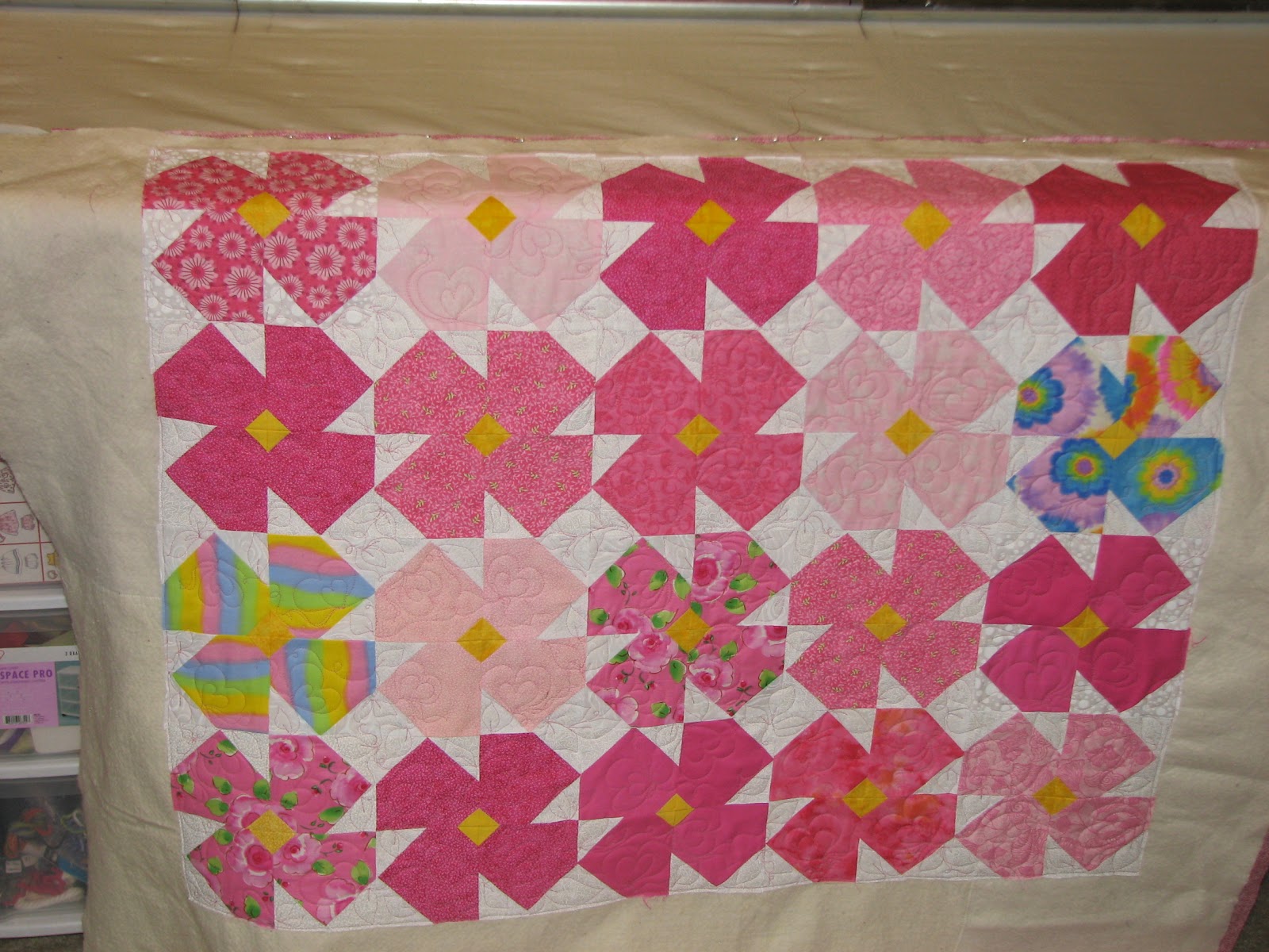 The Crafty Quilter's Closet flower quilt