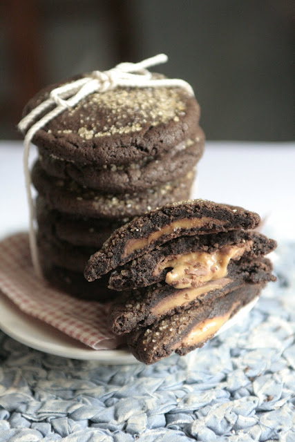 Indigo Scones: Chocolate Rolo Cookies (Chocolate Caramel Surprise Cookies)