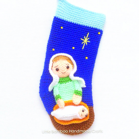 Baby jesus christmas stocking Crochet pattern