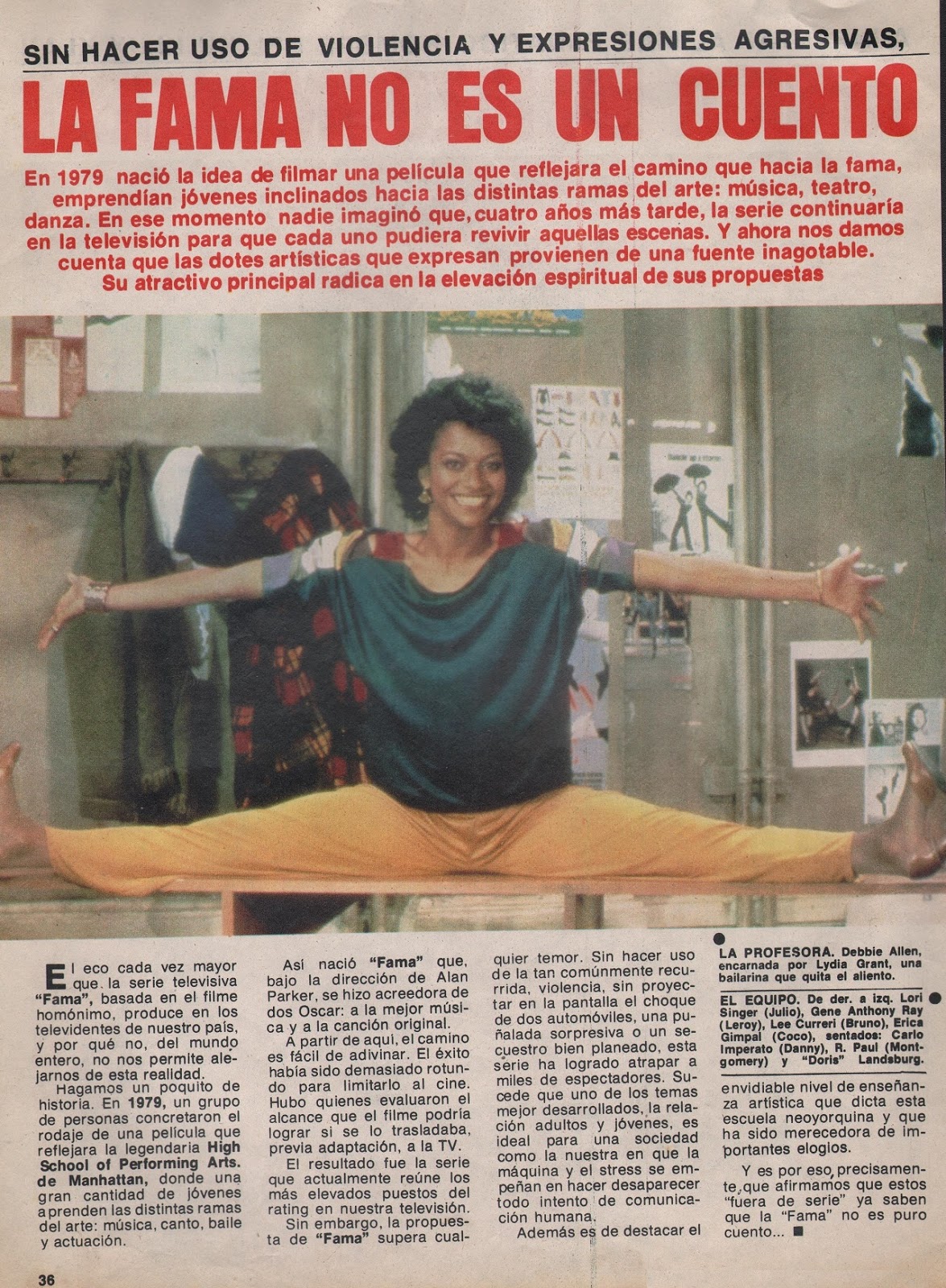 Fame Season 1 Article 1982 Fame Magazines 5