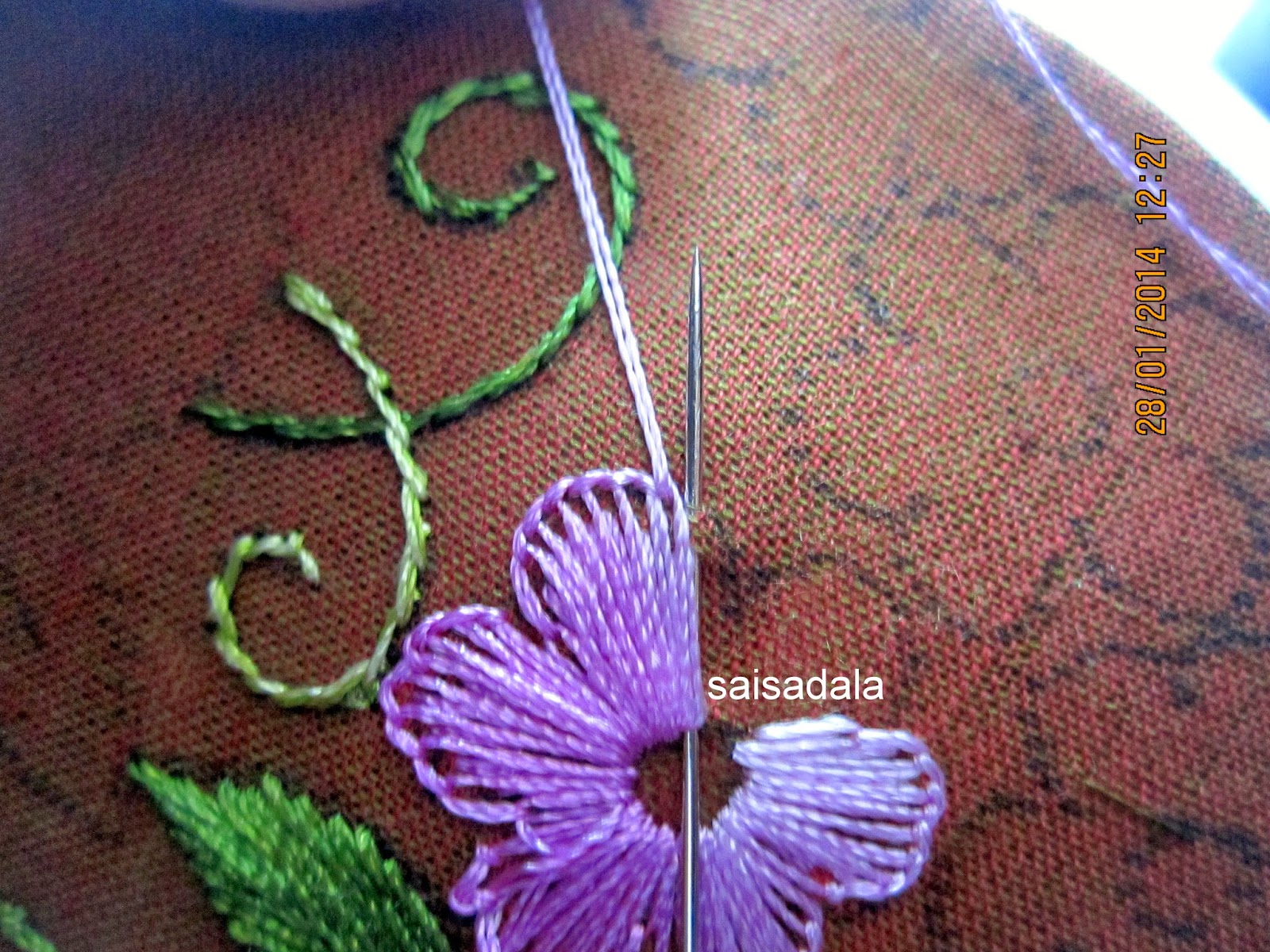 Sadala's Embroidery Shaded Buttonhole StitchKurthi