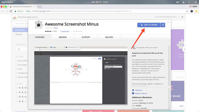 Install Addons Awesome Screenshot Screenshot Website Satu Halaman Penuh (Full Page)
