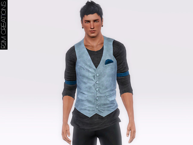 Long shirt with waistcoat for male