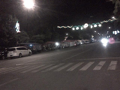 Suasana malam hari di Jl. Sunan Kalijaga/Kompleks Gor Rangga Jaya Anoraga