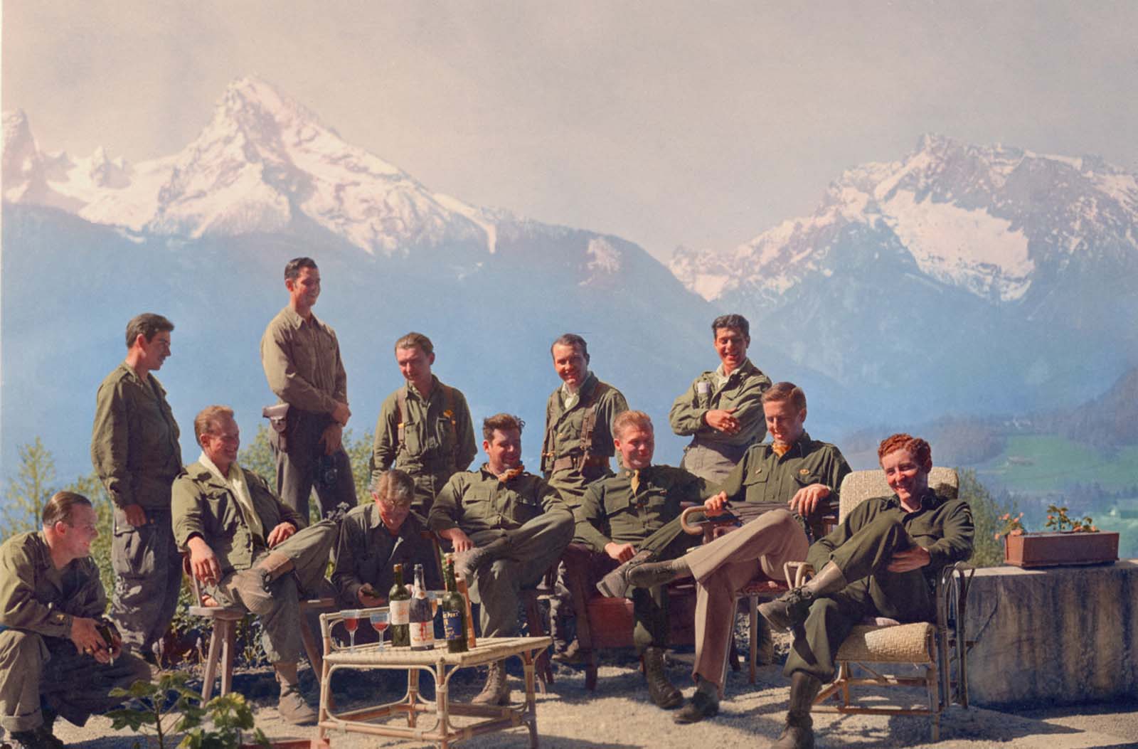 The men of Easy Company of the U.S. Army 101st Airborne at Hitler's 
