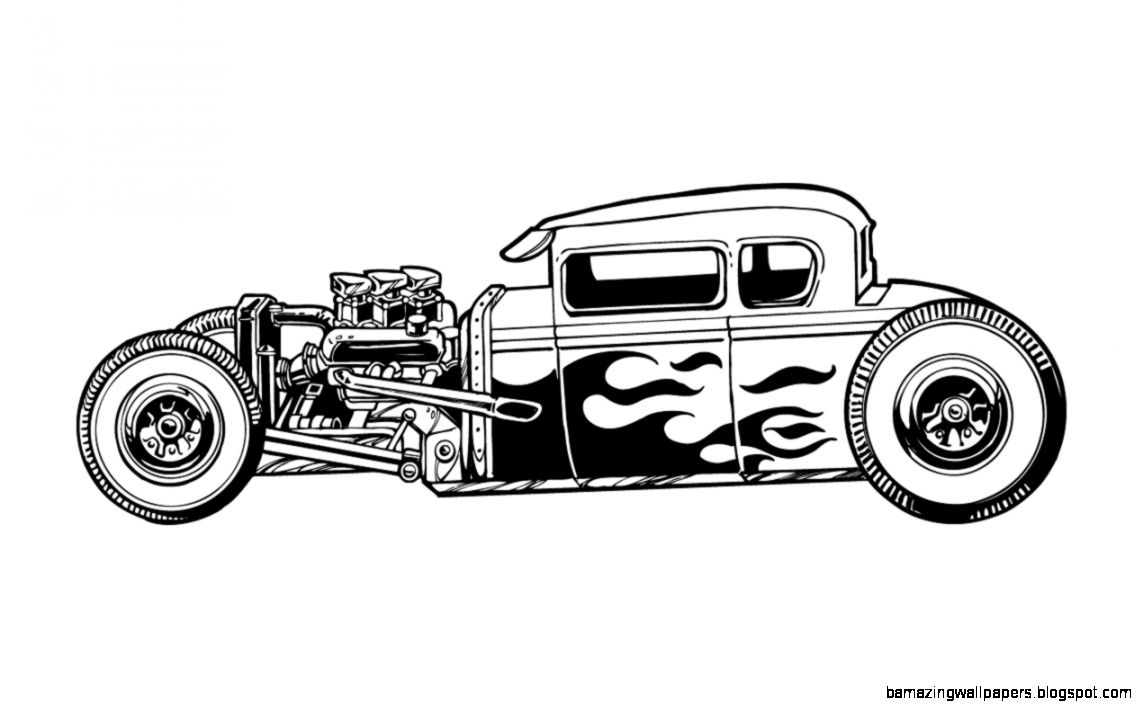 Hot Rod Car Vector Art