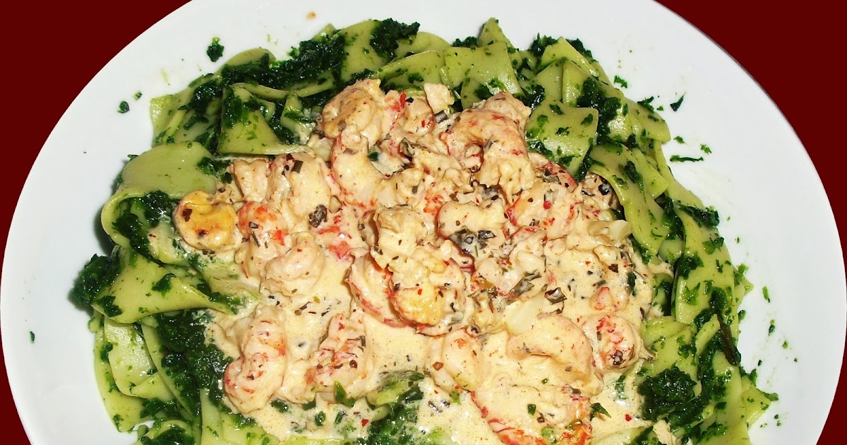Futtern wie bei Muttern: Flußkrebs-Soße auf Spinatpasta