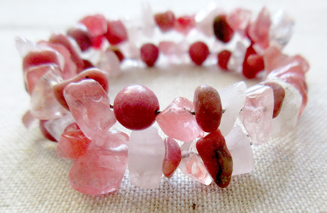Rhodonite pink quartz STEM physics sciart science jewelry