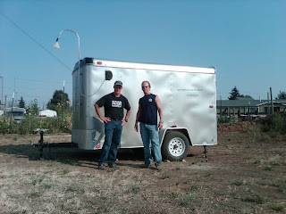 Ecology staff Stan Rauh and Greg Hannahs with the mobile monitor.