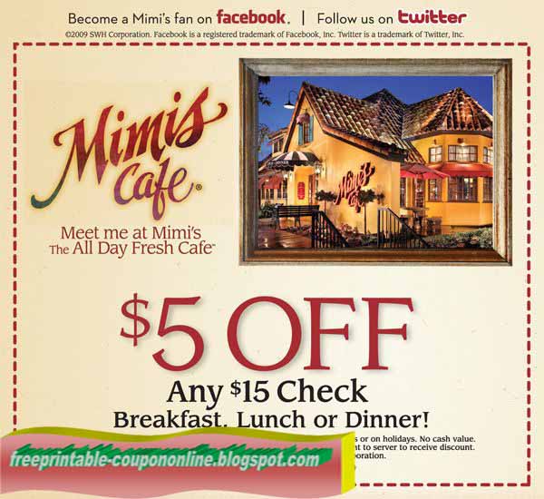 Printable Coupons 2018 Mimis Cafe Coupons