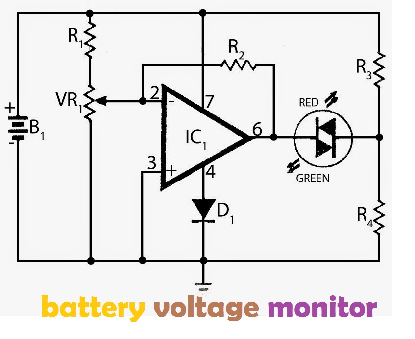 Battery voltage monitor - Electronic Circuit