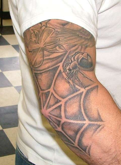 spider web tattoos design and symbolism