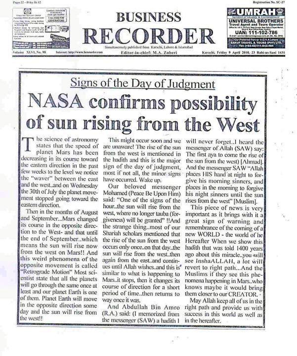 HOAX, NASA Membenarkan Matahari Akan Terbit Dari Barat? | AL MUKHTASHAR