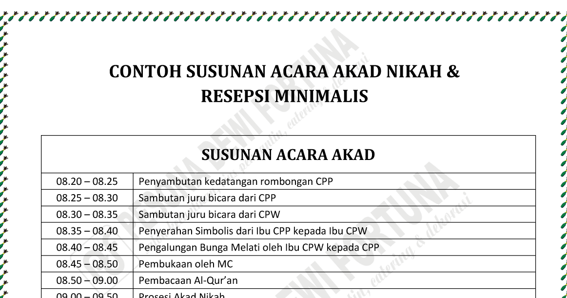 35+ Trend Terbaru Contoh Susunan Acara Akad Nikah