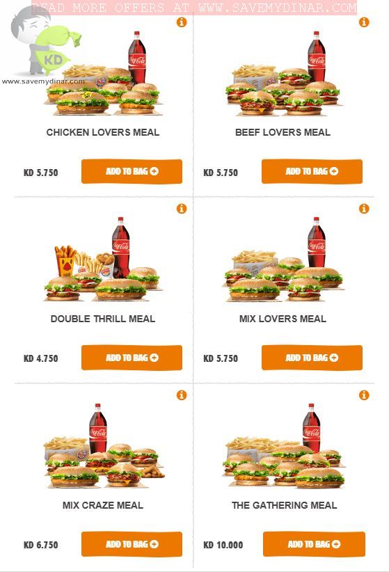 Burger King Kuwait - Value Meal Offers