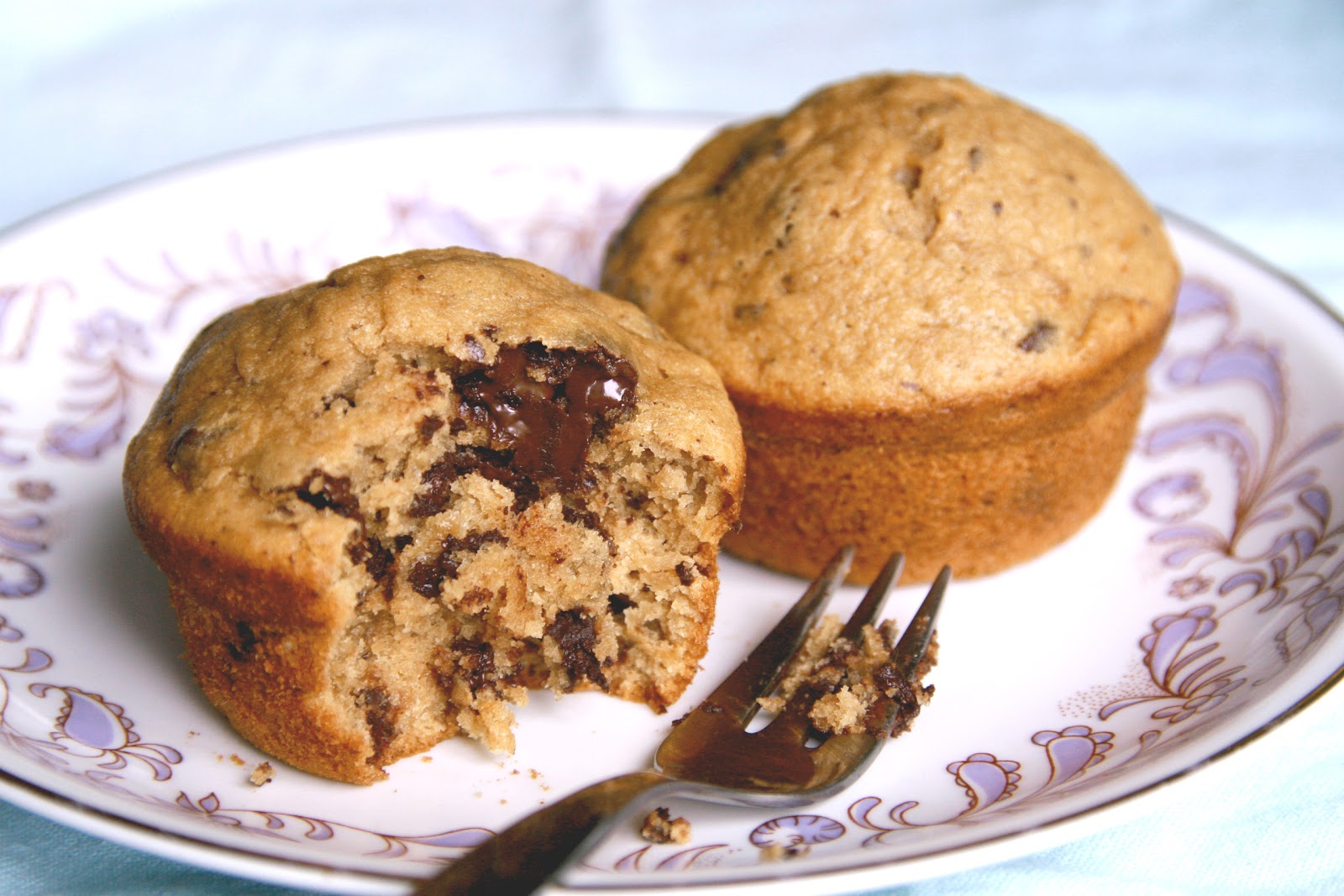 Our Little Haus On The Prairie Coffee banana muffins with dark