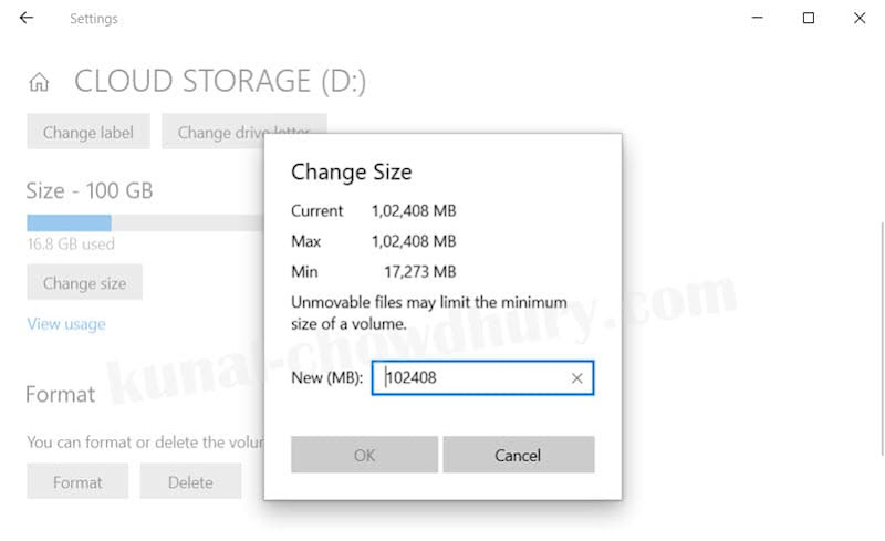 Here's how to change the size of the drive in Windows 10 modern Disk Management tool