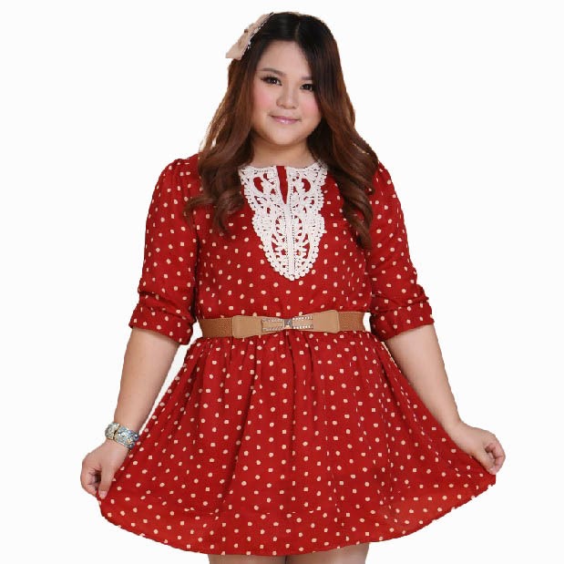 Today's fashion clothing cheerful beautiful woman in red