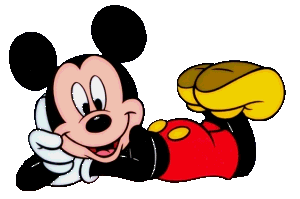Alfabeto tintineante de Mickey Mouse recostado IMAGEN GRANDE. 