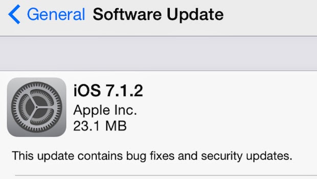iOS 7.1.2: Apple rilascia il nuovo aggiornamento.