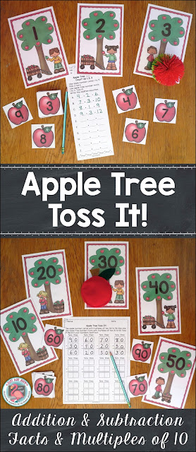 This is an apple themed addition and subtraction resource with active engagement, perfect for first and second grade math practice and review. This is a flexible resource covering basic addition and subtraction fact mental strategies and adding and subtracting two-digit numbers with multiples of ten (i.e. 38 + 40 or 50 - 20). It is designed for individual or small group use. Several stations can also be set up for a whole class activity. You choose the strategy or skill that would be most beneficial for a group of your students. $