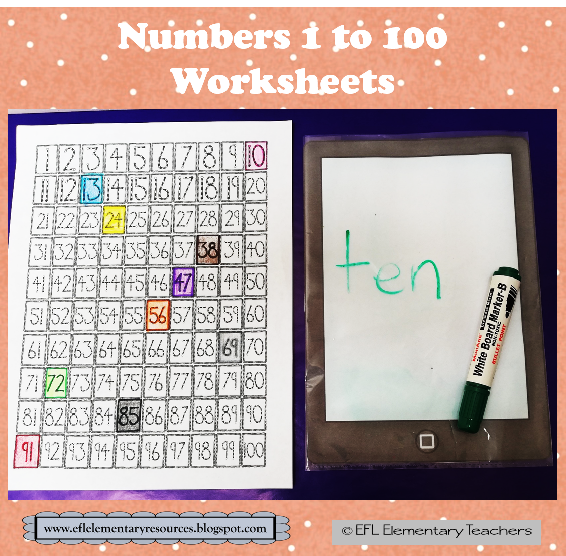 EFL Elementary Teachers: Numbers 1 to 100 for ESL Learners- part 2