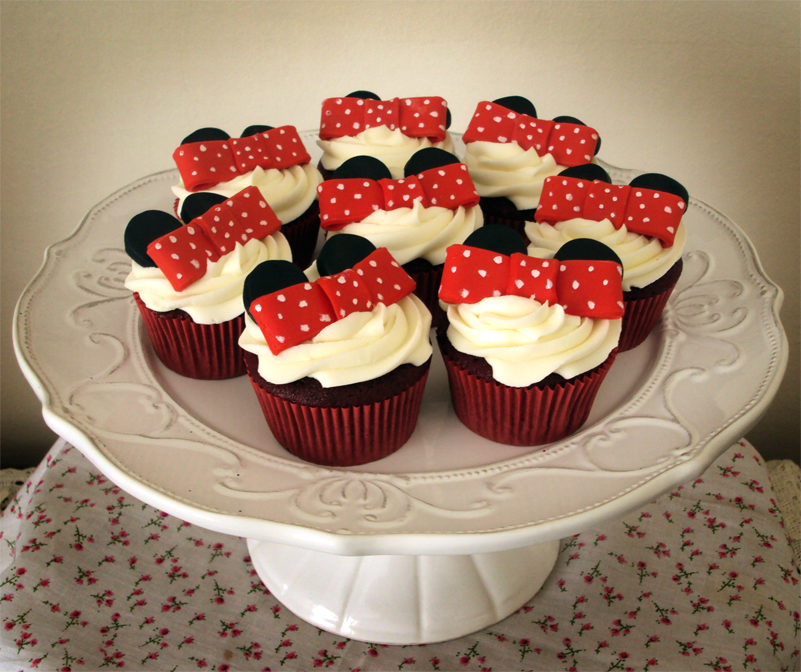 Red Minnie Mouse Cupcakes