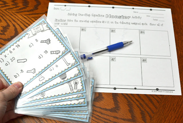 Solving One-Step Equations Activity
